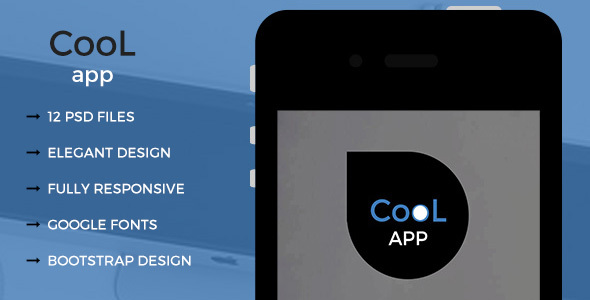 CooL app / LANDING PAGE CREATIVE PSD Template
