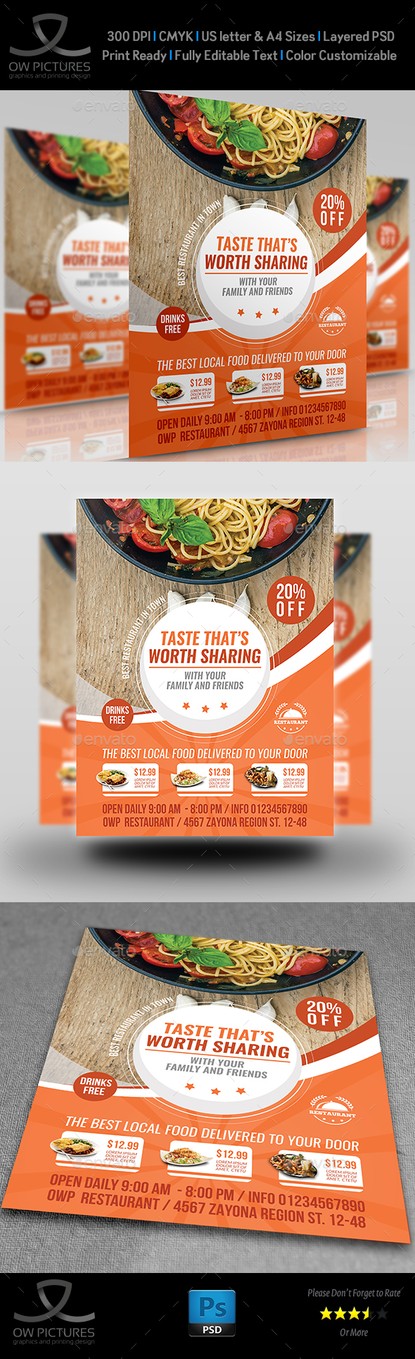 Graphicriver Restaurant Flyer Vol.12 19408757