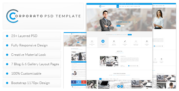Corporato Business PSD Template
