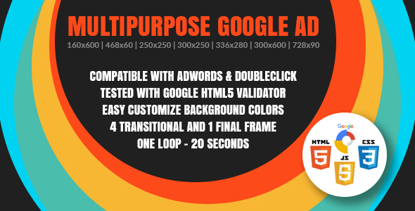 Multipurpose Google Ad - Animated HTML5 Google Banner Templates for AdWords and DoubleClick Studio
