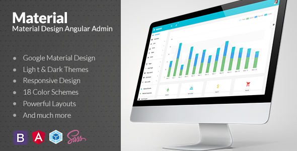 Material Design Angular 2 Admin Web App with Bootstrap 4