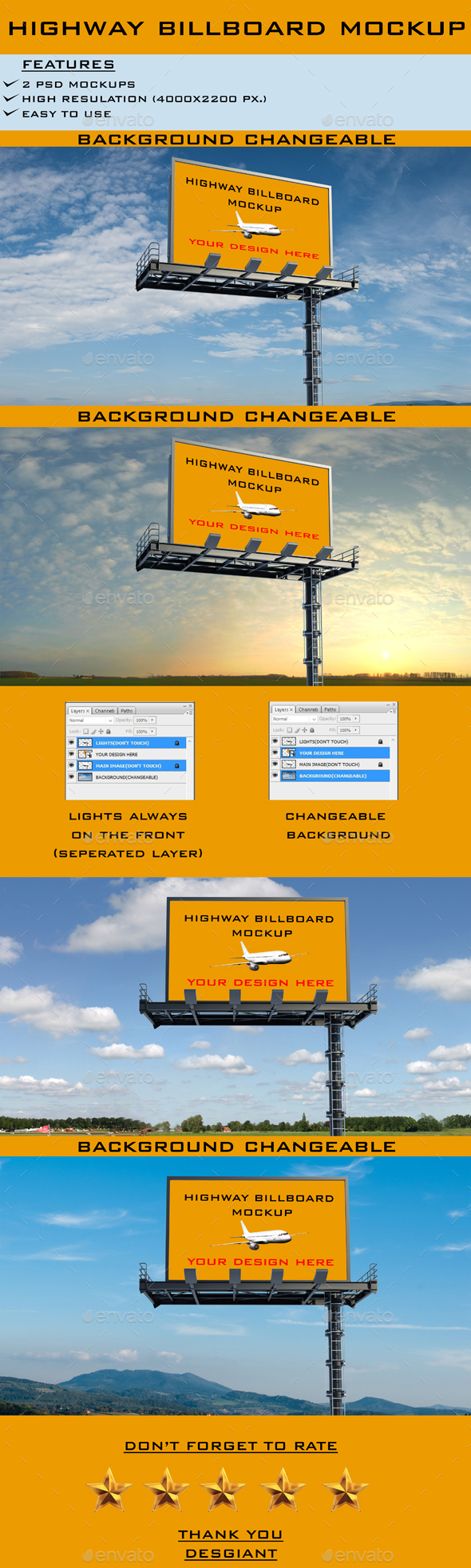 Graphicriver Realistic Highway Billboard Mockup 19432242