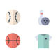 Sport Icons Set Of Vector Illustration Style Colorful Flat Icons