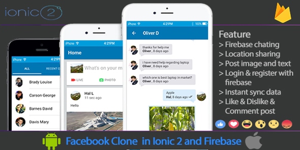 Facebook Clone in Ionic 2 and Firebase