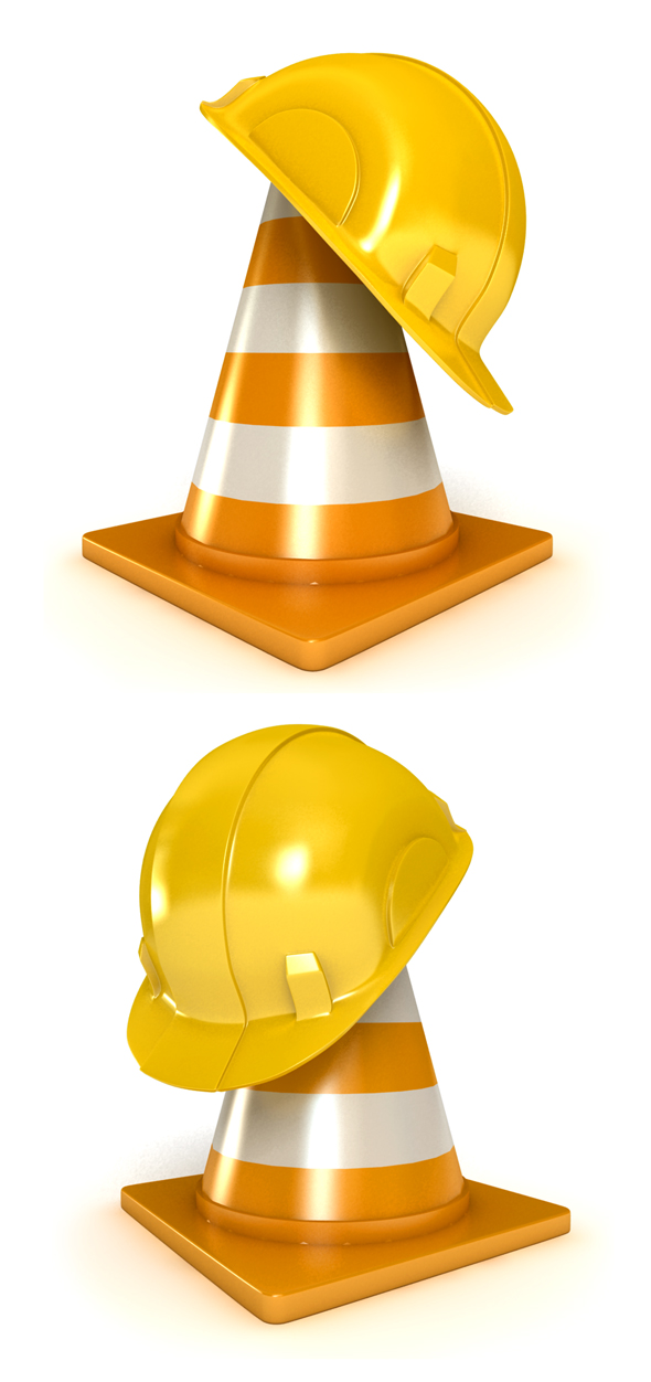 Helmet and Traffic Cones - 3DOcean Item for Sale