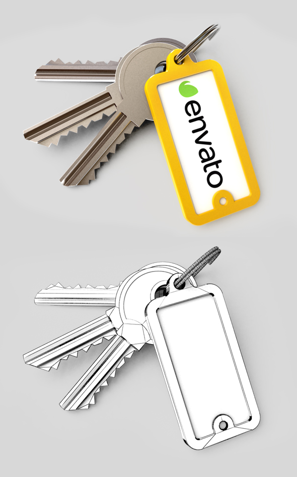 Keys with Keychain - 3DOcean Item for Sale
