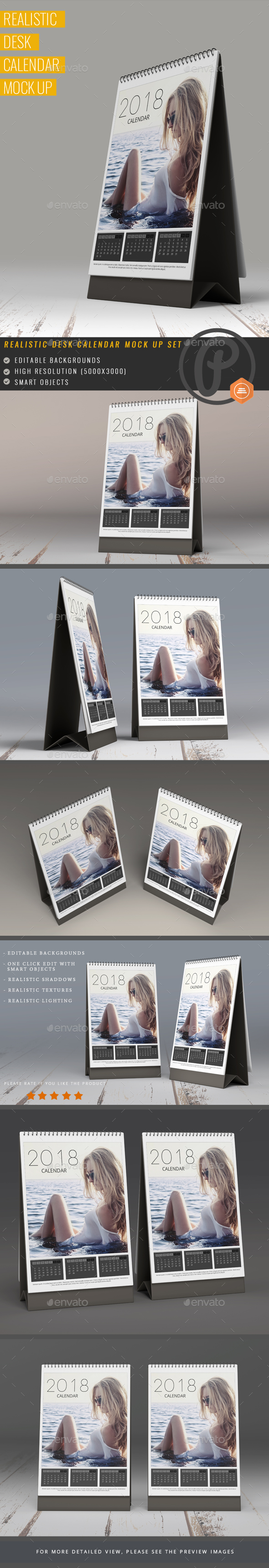 Desk Calendar Mock Up