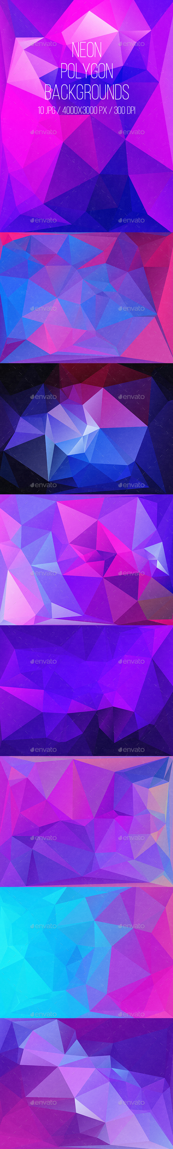Neon Polygon Backgrounds