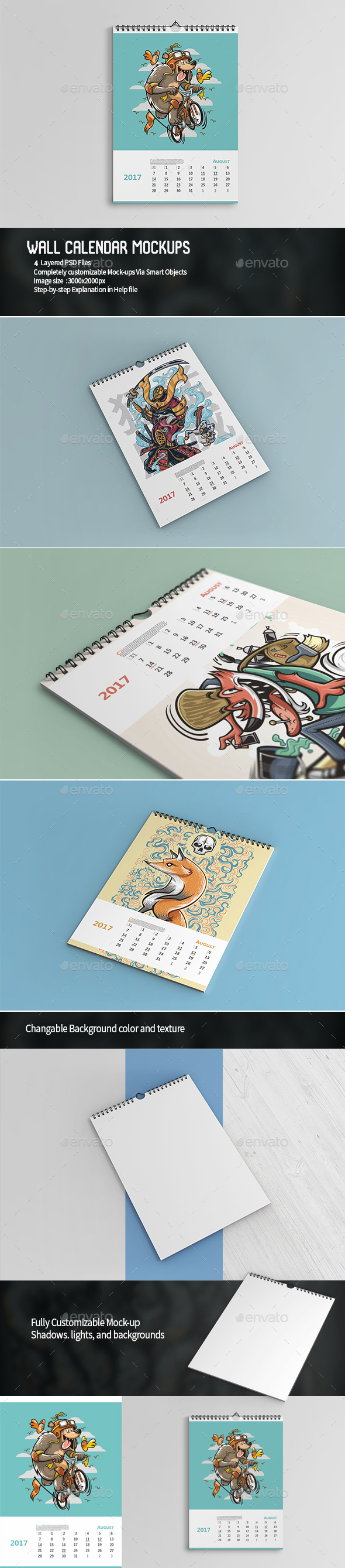 Wall Calendar Mockups