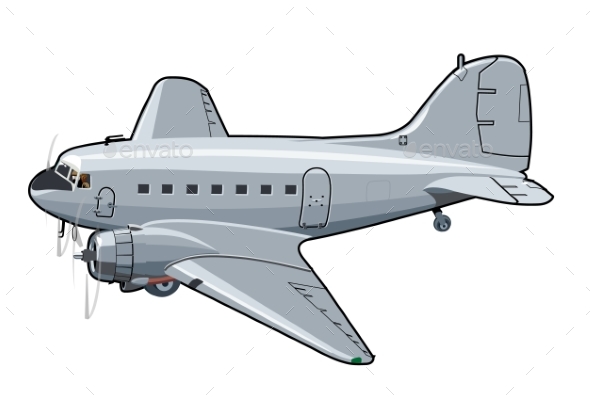 Cartoon Retro Airplane