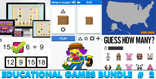 Educational Games Bundle #2 - 6 HTML5 Games (CAPX included)