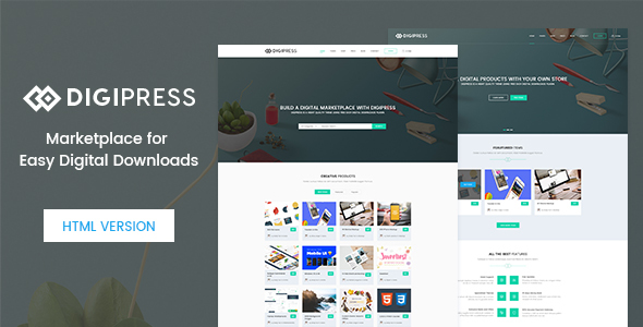 Digipress – Marketplace for Easy Digital Downloads HTML Template