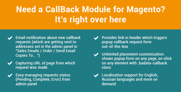 Codecanyon FastCallBack - call back tracking for Magento 19472391