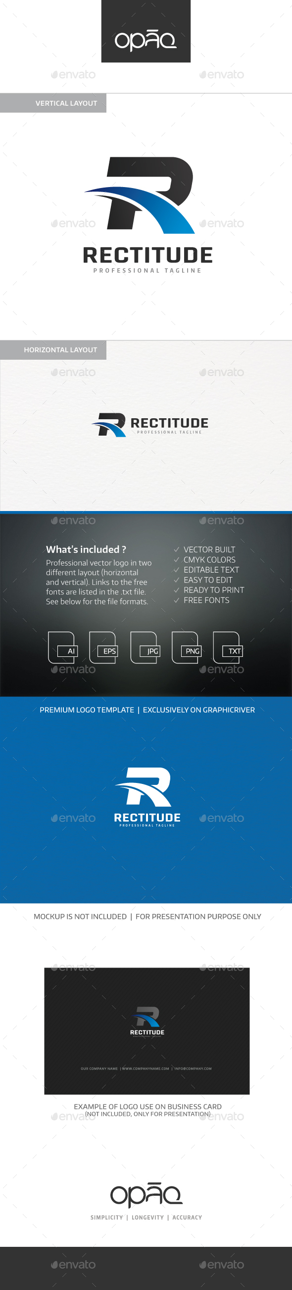 Graphicriver Rectitude R Letter Logo 19473033