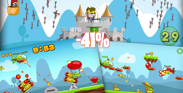 Action games bundle. 3 in 1. Construct 2 games