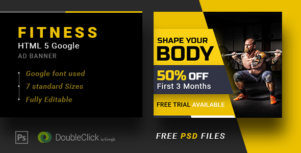 Download Fitness Animated Html 5 Banner 01 Nulled Themehits