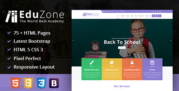 EduZone : An Education, Learning Cources & Institute/College Mobile Responsive Html Template