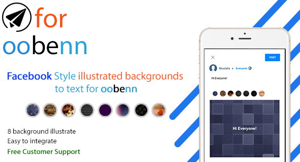 Facebook Style illustrated background to text status for oobenn