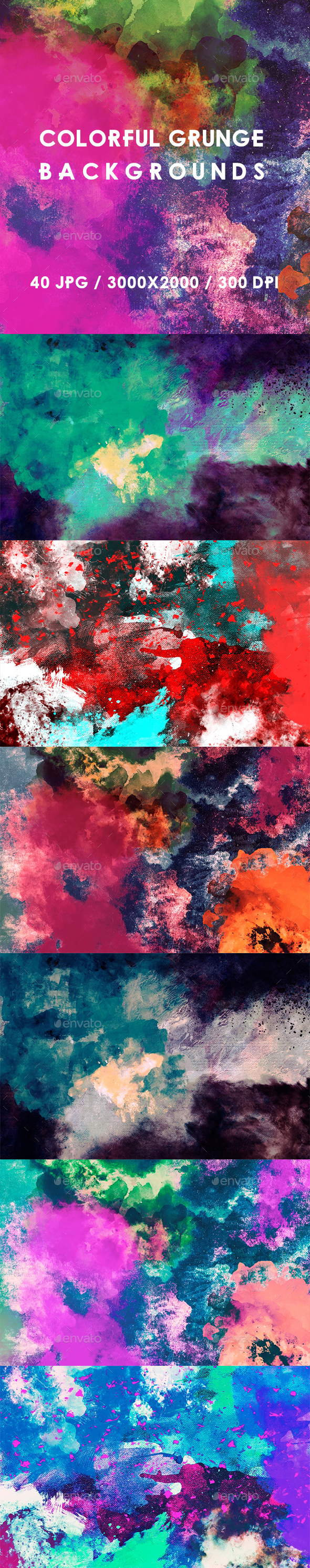 Graphicriver 40 Colorful Grunge Backgrounds 19480551