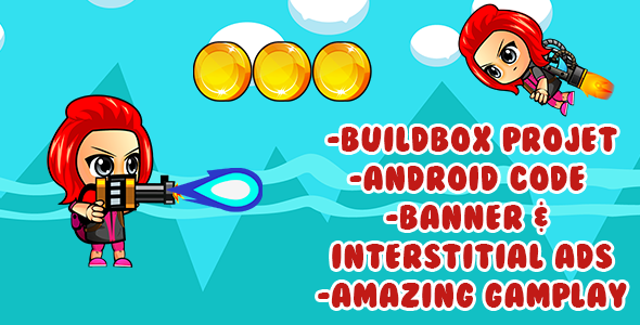 The Red Girl -Gun Adventure: android game Template with admob +Buildbox & eclipse projet