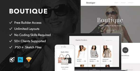 Boutique - Responsive Email + Themebuilder Access