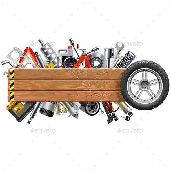 Vector Board with Wheel and Car Spares