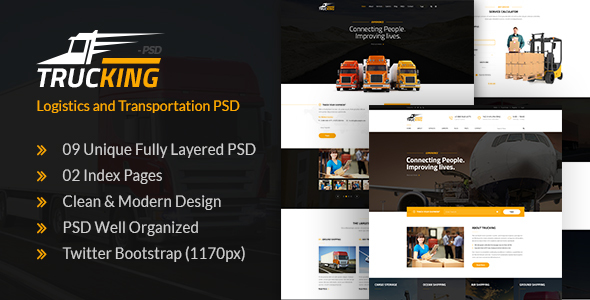 Trucking - Logistics and Transportation PSD Template