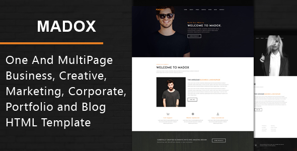 Madox - One and Multipage Creative, Business, Corporate Agency and Portfolio HTML Template