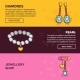Jewelry Online Shop Web Banners Vector Flat