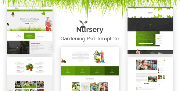 Themeforest Nursery - Gardening PSD Template 19518632