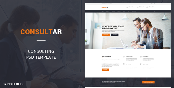 Themeforest Consultar - Consulting/Business PSD Template 19469975
