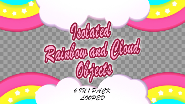 Videohive Isolated Rainbow and Cloud Objects Pack 19523275