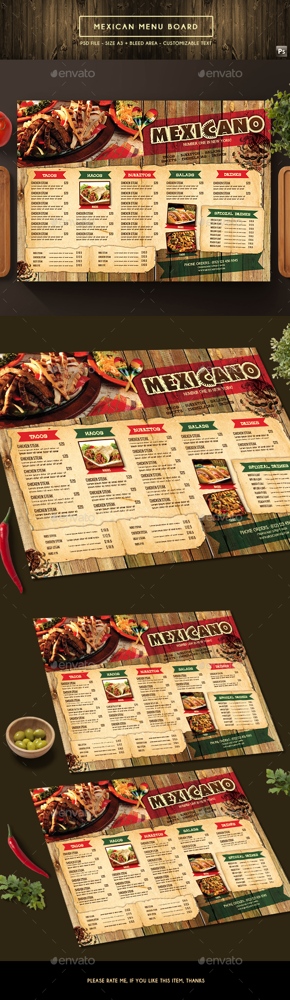 Mexican Menu Board