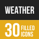 Weather Filled Low Poly B/G Icons