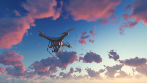 Videohive Quadcopter Drone - Sunset 19544551