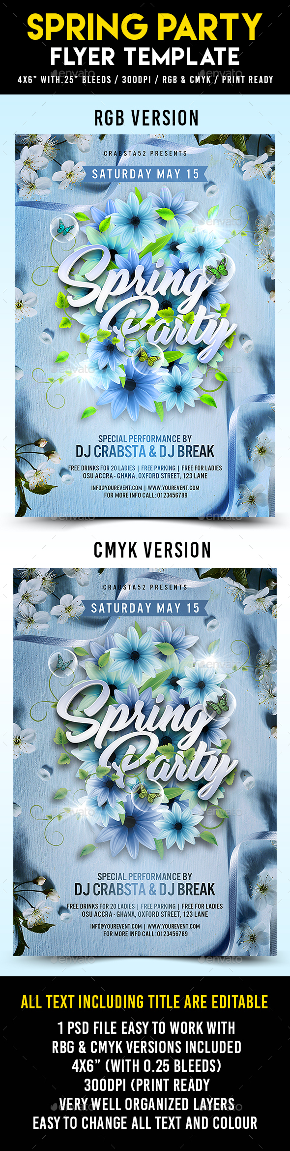 Spring Party Flyer Template