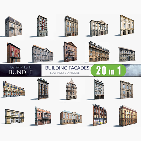 Building Facades BUNDLE - 3DOcean Item for Sale