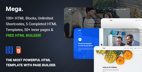 Mega - Multipurpose HTML5 template with builder