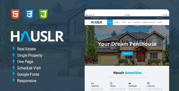 Themeforest Hauslr - Single Property Modern HTML Template 19553075