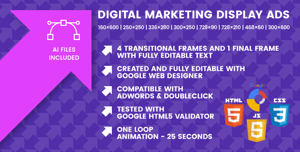 Digital Marketing Display Ads - Animated HTML5 Google Banner Templates