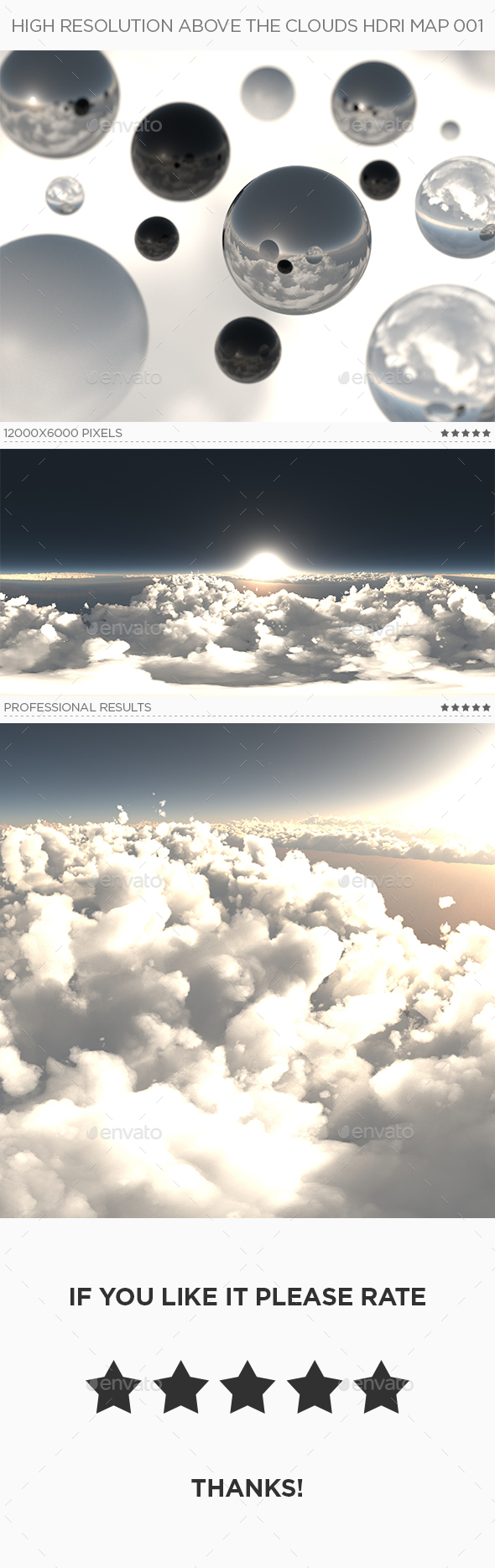 High Resolution Above The Clouds HDRi Map 001 - 3DOcean Item for Sale