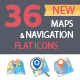 Maps & Navigation Icons - Flat Series