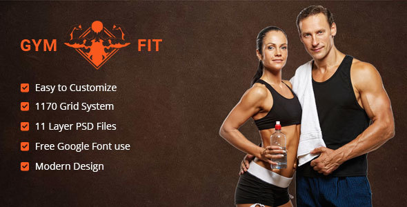 Gym Fit Fitness PSD Template