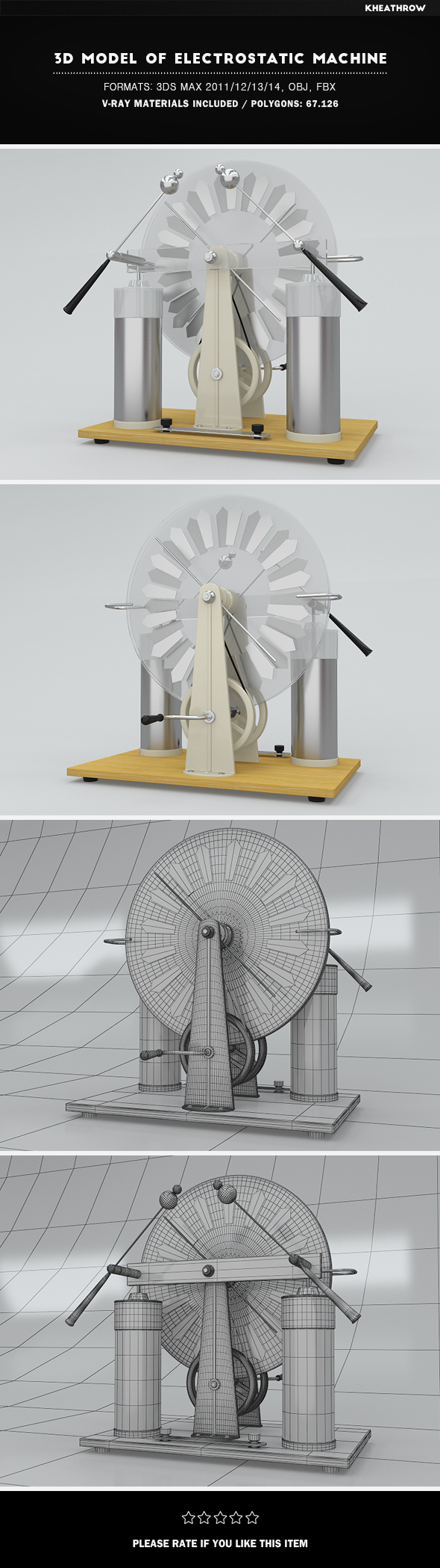 3d Model of Electrostatic Machine - 3DOcean Item for Sale