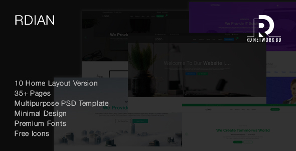 Rdian Corporate & Multipurpose PSD Template