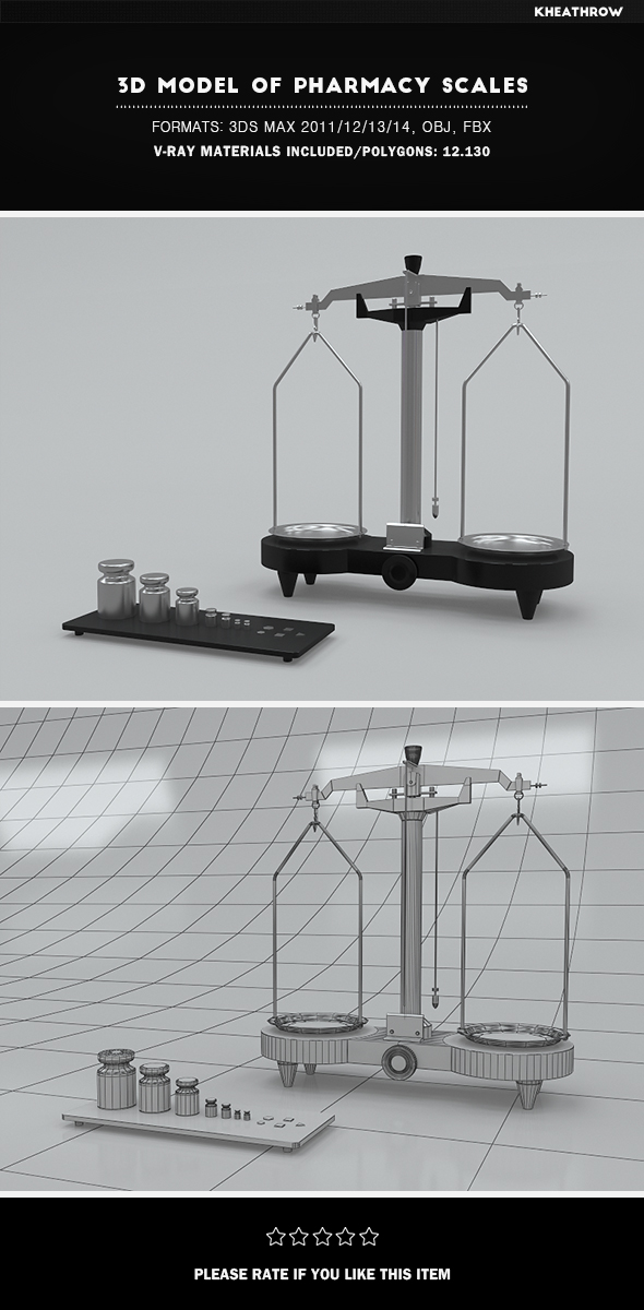 3d Model of Pharmacy Scales - 3DOcean Item for Sale