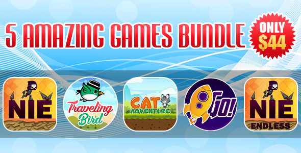Hot Offer - 5 Awesome Buildbox Games Template with Admob