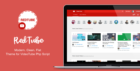 RedTube - VideoTube Video CMS Script Skin