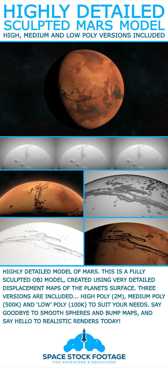 Mars - High Poly Sculpted Model - 3DOcean Item for Sale