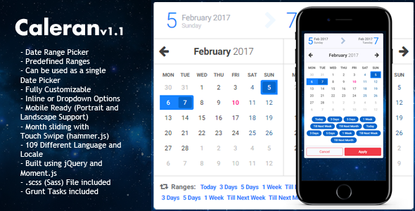 Caleran - Date Range Picker